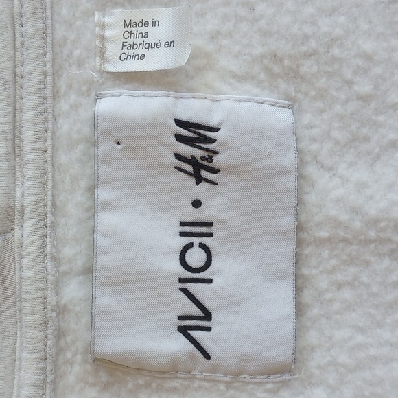 Avicii H&M Zip Hoodie Graphic Sweatshirt S Light Gray Hot Pink - Picture 7 of 12